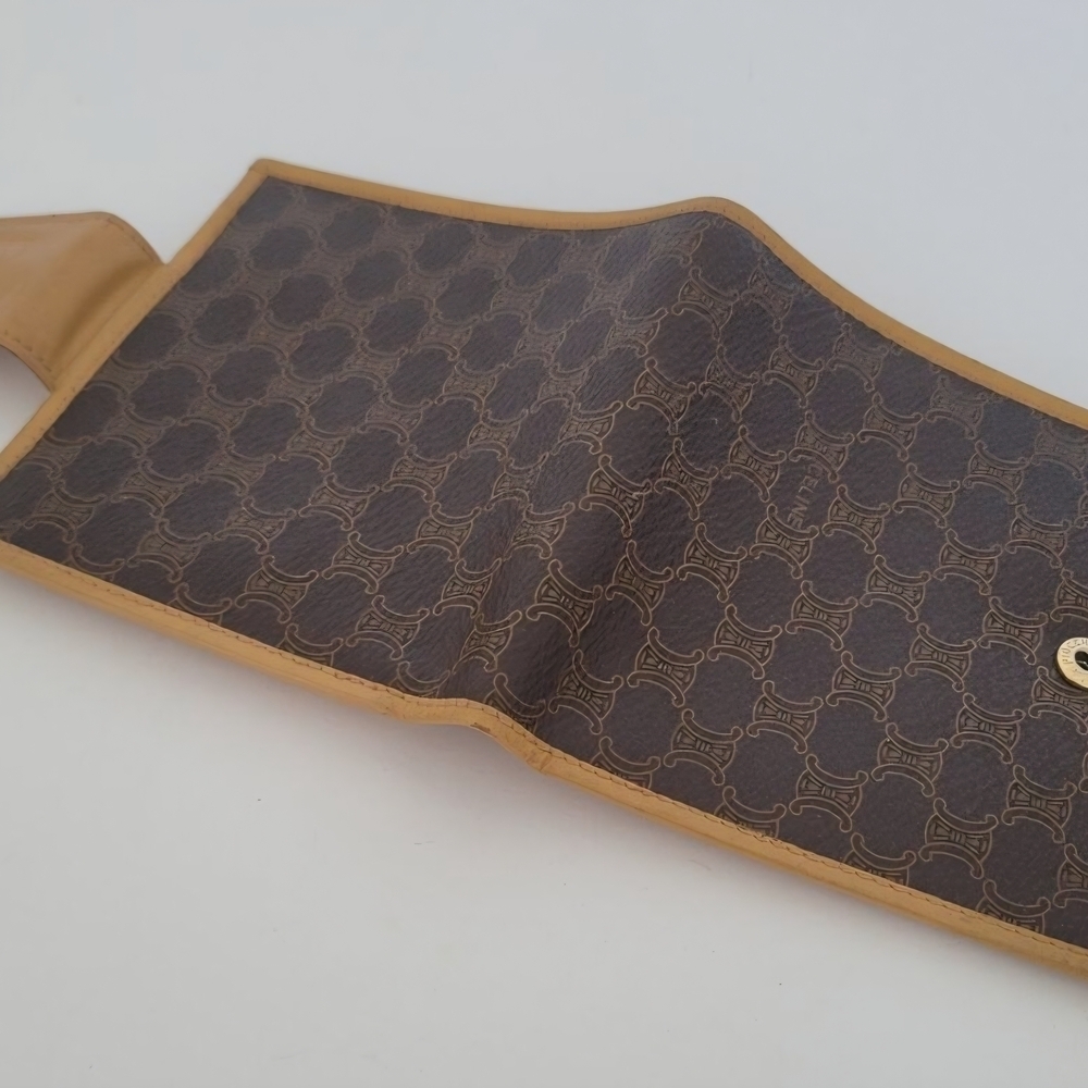 Celine Triomphe Macadam Vintage Canvas Leather Wallet Bifold Compact w COA - Picture 4 of 12